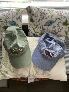 Lacoste Green Crocodile Logo Cap & Lacoste Blue Whale Patch Cap